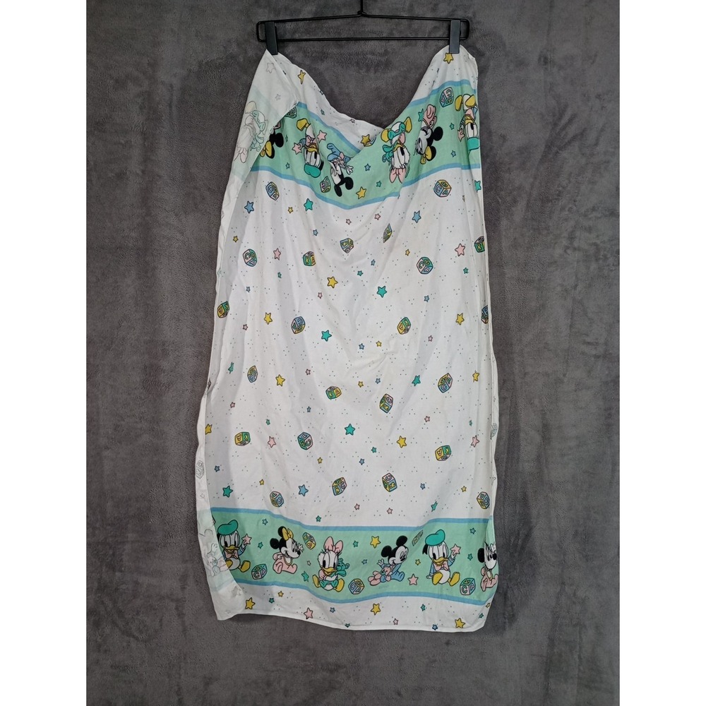 Vintage Disney Babies Receiving Blanket Mickey Minnie ABC Alphabet Stains‎
